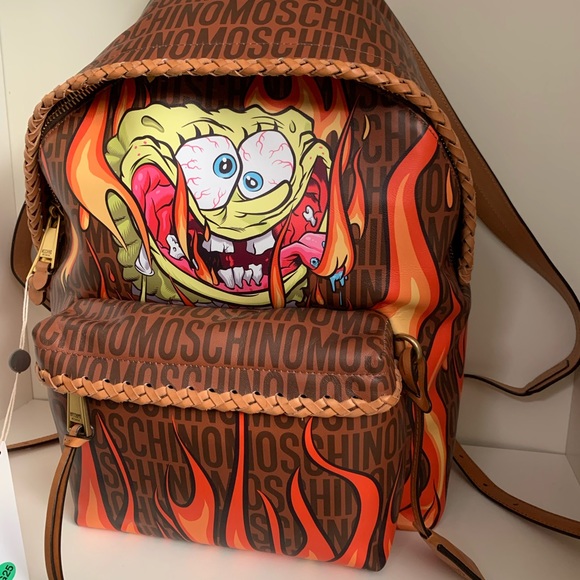 Moschino calf skin spongebob backpack main image 4